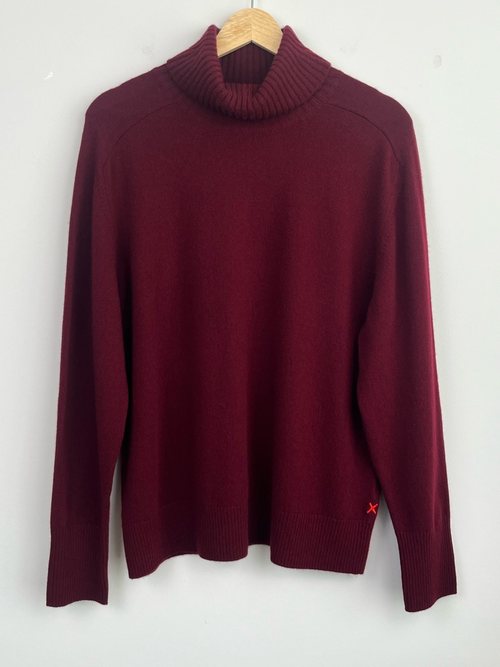 Basics by Chinti & Parker claret wool & cashmere turtleneck sweater, US size 8.